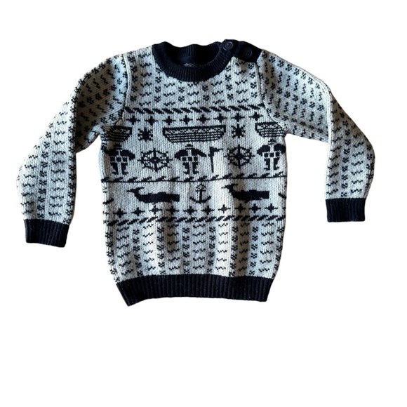 Mini Boden Other - Mini Boden 4-5 Years Lambswool Sweater Blue Nautical Whale Boat Sea Ocean